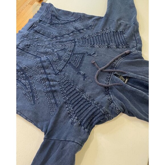 Vtg Y2K Forever 21 Womens Distressed Cropped Hoodie Size S Grunge Indie Punk 90s - Picture 5 of 13